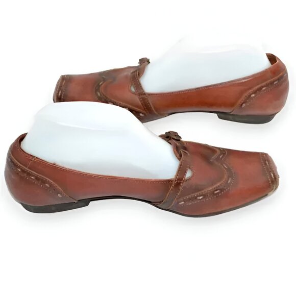 Pikolinos Rust Brown Spectator Wingtip Ombre Leather Square Loafers Shoes 8.5-9 - Picture 4 of 10